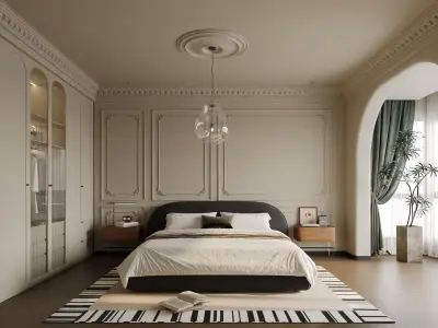 Modern Classic Master Bedroom 3D model