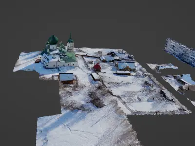 Church and Village Photoscan 3D model