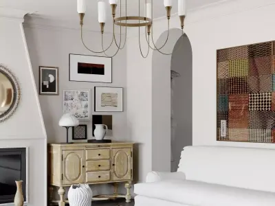 Mid Century interior  Livingroom 3D model