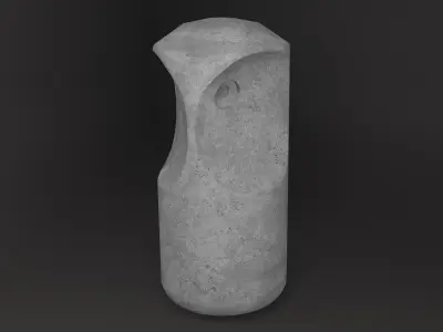 OWL stone statuette Low-poly 3D model