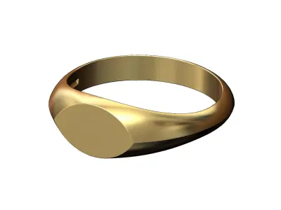 Navette shaped signet ring 3D print model