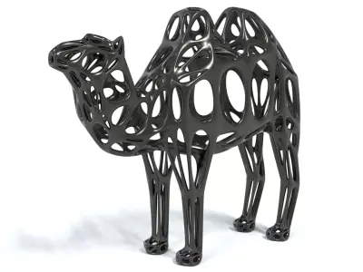 Bactrian Camel Voronoi Statue  3D model