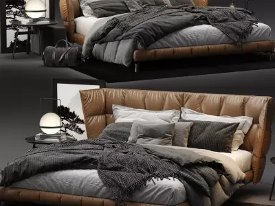 Luxury Modern Leather husk Bed  3D model