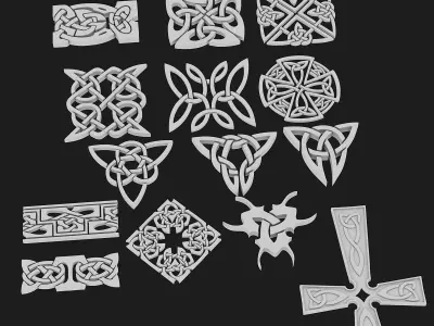 Celtic ornament pack 3 model 3D model