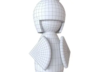 Japanese dolls and fortune cats collection 3D model