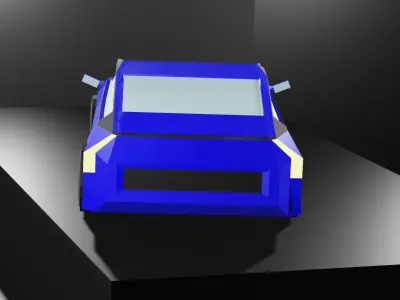 Lowpoly Sport Car - Neon Blue  Low-poly 3D model