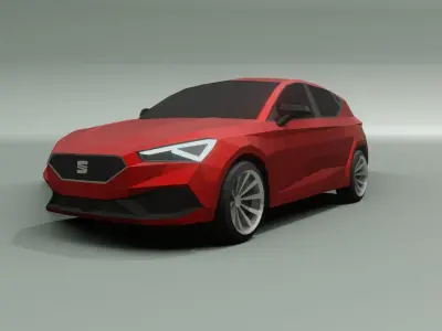 Seat Leon low poly 3D model Low-poly 3D model