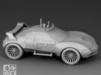 Futuristic police car 3D print model