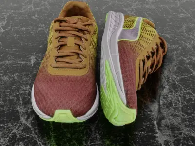 PUMA 3D SHOES - YELLOW Low-poly 3D model