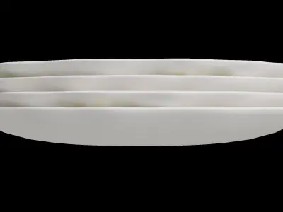 Yellow Floral Salad Plates Low-poly 3D model