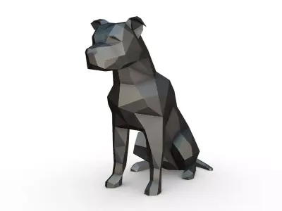 staffy staffordshire bull terrier 3D print model