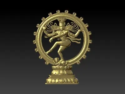 Shiva Nataraja Lord  dancing Stance 3D Sculpture Statue 3D print model