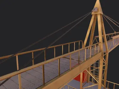Lifting Industrial Crane  Optimized for Unreal Engine And Unity Low-poly 3D model