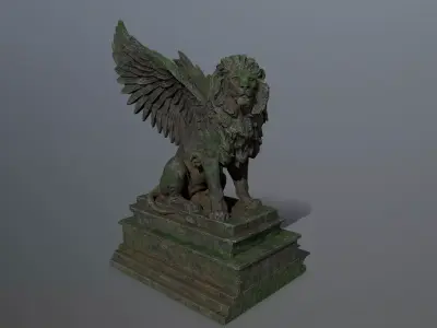 lion statue Low-poly 3D model