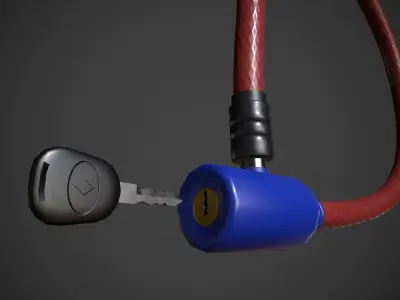 Bike Lock Low-poly 3D model