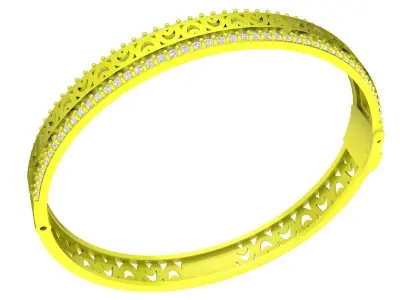 A6918 Luxury Diamond Women Band Bangle 3D print model