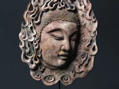 The Buddha head of the Tang Dynasty in China 3D model