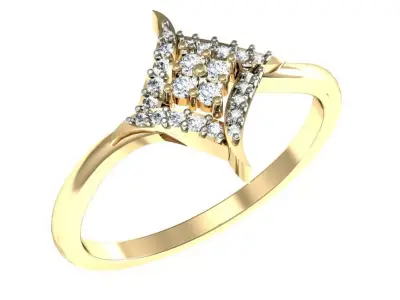 Enchanted Sparkle Natural Diamond Ring 3D print model