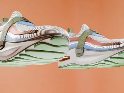 Sneaker Shoes Low-poly 3D model