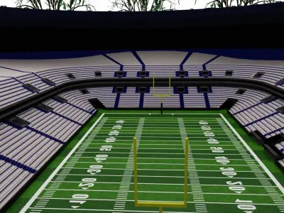 American football stadium Low-poly 3D model 6