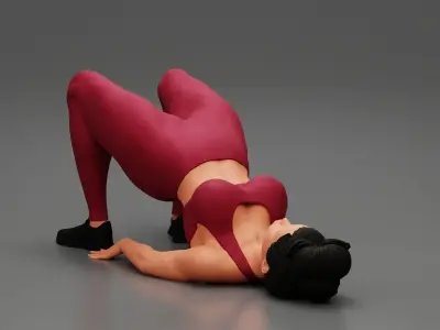 Fitness woman doing half  3D print model