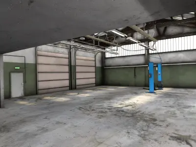 Dirty Garage Low-poly 3D model