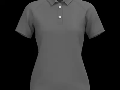 Female regular polo tshirt Free 3D model