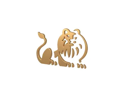 Lion Emblem v4 005 Low-poly 3D model