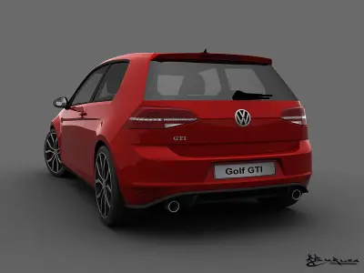 Volkswagen Golf GTI 3 doors 2014 3D model