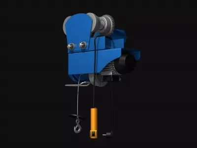 Electric Hoist Winch Cable Industrial garage tool 3D model