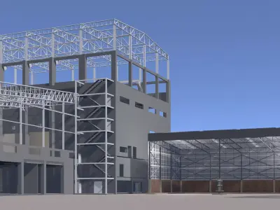 Industrial building layout 25-42 3D model