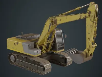 Excavator 1B Low-poly 3D model