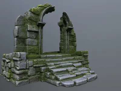 Ruin Gate Low-poly 3D model