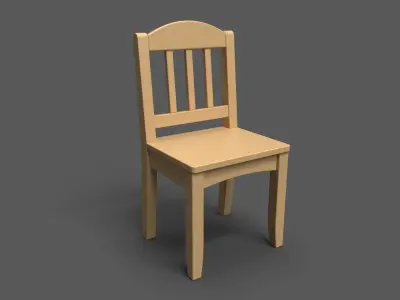Kingsley Round Play Table and chair Low-poly 3D model