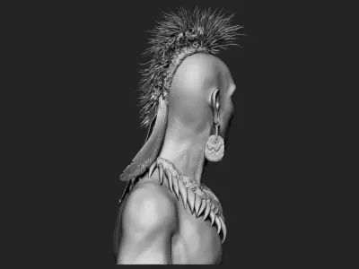   Native American Mohawk Warrior  3D print model