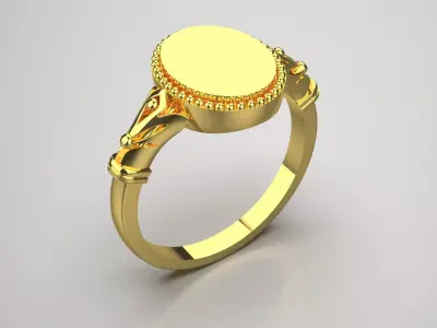 gold man ring mr0218 3D print model