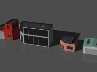 Buildings LowPoly Free low-poly 3D model
