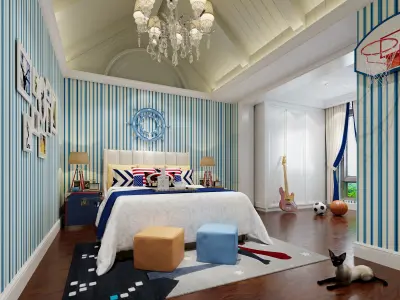 Mediterranean Children Room 3D Model Low-poly 3D model