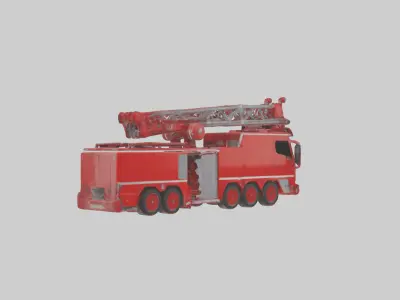 Robot version of a fire truck model Low-poly 3D model