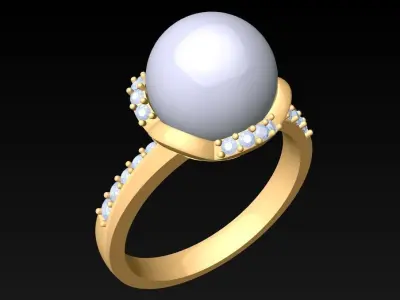Pearl Ring - Womens Rings  -  N326501 3D print model