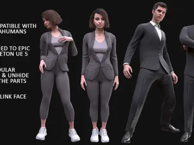 Mens and Womens business suits  3D Model Collection