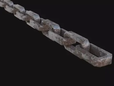 Chain 3D Model light bulb Low-poly 3D model