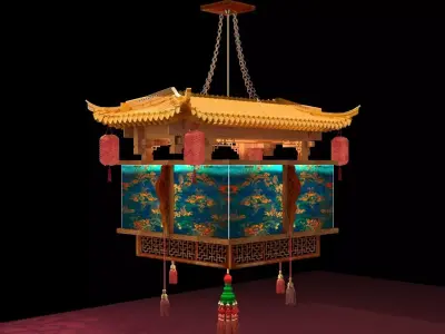  Chinese  palace house  lantern  3D model