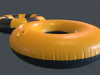 Inflatable Ring PBR Game Ready Low-poly 3D model