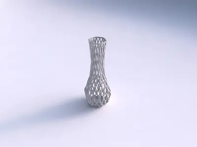 Vase larger opening hexagon with diagonal grid lattice 3D print model
