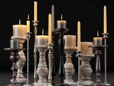 candlestick full set 3D model