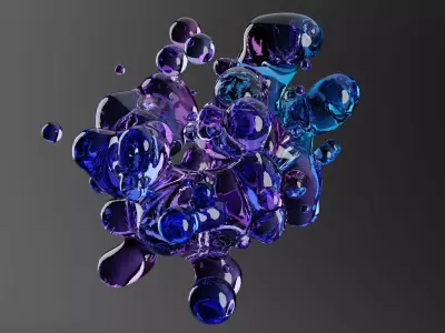 Abstract splash with animation 3D model