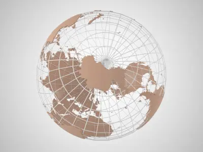 Globe News Skeleton Almond Color 3D model