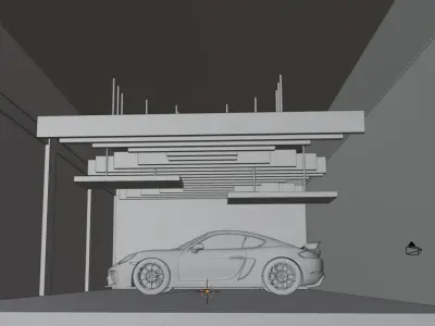 Porsche in a room 3D model