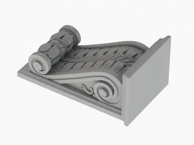 Scroll Corbel 03 3D model